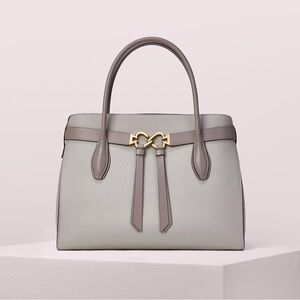 Kate Spade Grey Large Toujours Grain Leather Satchel Bag